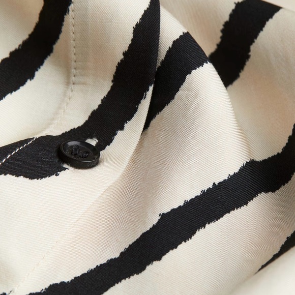 H&M Oversized Zebra Print Long Sleeve Button-Up Shirt - Black & Cream - Picture 2 of 10